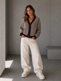 Sweter Hazel Czekolada Ecru