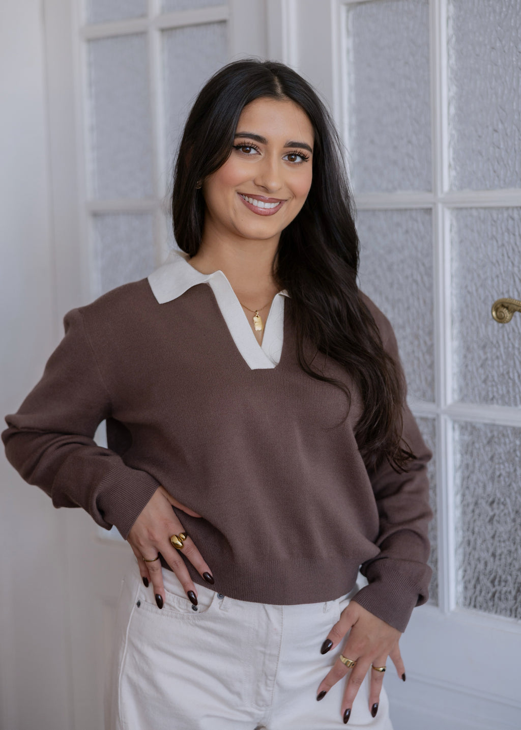 Sweter Polo Brown