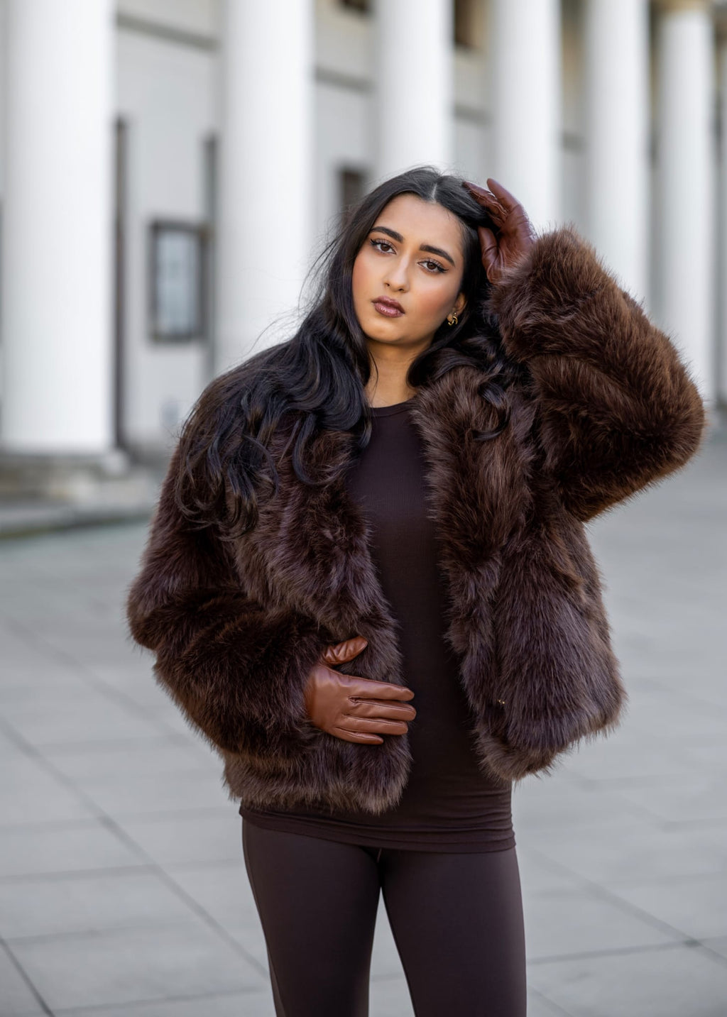 Futro Mila Brown
